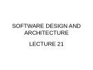 Lecture Software design and architecture – Chapter 21