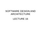 Lecture Software design and architecture – Chapter 16