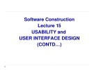 Lecture Software construction - Lecture 15: Usability and user interface design (contd…)
