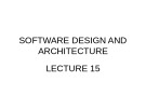 Lecture Software design and architecture – Chapter 15