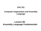 Lecture Computer organization and assembly language - Lecture 08: Assembly Language Fundamentals