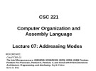 Lecture Computer organization and assembly language - Lecture 07: Addressing Modes