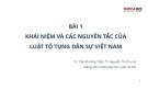 Bài giảng Luật Tố tụng dân sự: Bài 1 - TS. Trần Phương Thảo