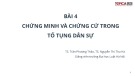 Bài giảng Luật Tố tụng dân sự: Bài 4 - TS. Trần Phương Thảo