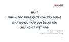 Bài giảng Lý luận nhà nước và pháp luật: Bài 7 - ThS. Nguyễn Hoàng Mỹ Linh