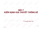 Bài giảng Lý thuyết xác suất và thống kê toán: Bài 7 - TS. Nguyễn Mạnh Thế