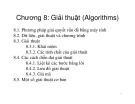 Bài giảng Tin học cơ sở (Basics of Informatics) - Chương 8: Giải thuật (Algorithms)