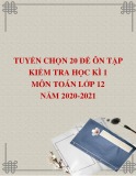 Tuyển chọn 20 đề trắc nghiệm ôn thi HK1 môn Toán 12 năm 2020-2021 (Có đáp án)