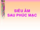 Bài giảng Siêu âm sau phúc mạc