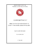 Luận văn Thạc sĩ Quản trị kinh doanh: Nâng cao hiệu quả kinh doanh tại Công ty TNHH Nhựa đường Petrolimex