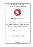 Luận văn Thạc sĩ Quản trị kinh doanh: Nâng cao vai trò quản trị nhân sự trong sự phát triển của công ty cổ phần phát triển nhân sự và công nghệ thông tin ITM