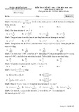 Đề thi học kì 1 môn Toán 12 năm 2020-2021 có đáp án - Trường THPT chuyên Huỳnh Mẫn Đạt (Khối chuyên)