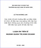 Luận án Tiến sĩ Quản trị kinh doanh: Các nhân tố ảnh hưởng đến sự tiếp nhận tri thức về đào tạo của giảng viên đại học Việt Nam thông qua các chương trình liên kết đào tạo quốc tế bậc đại học