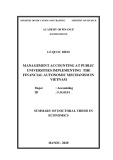 Summary of Doctoral thesis in Economics: Management accounting at public universities implementing the financial autonomic mechanism in Vietnam