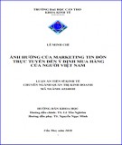 Luận án Tiến sĩ Kinh tế: Ảnh hưởng của Marketing tin đồn trực tuyến đến ý định mua hàng của người Việt Nam