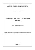 Summary of Business administration dissertation: Competitive capacity of Vietnam’s rice industry