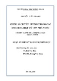 Luận án Tiến sĩ Quản trị nhân lực: Chính sách tiền lương trong các doanh nghiệp có vốn nhà nước