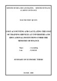 Summary of Economic thesis: Cost accounting and caculating the cost of training services at universities and educational institutions under the ministry of finance