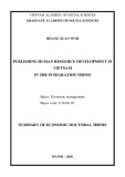 Summary of Economic doctoral thesis: Publishing human resource development in Vietnam in the integration trend