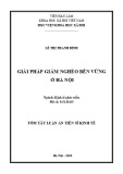 Tóm tắt luận án Tiến sĩ Kinh tế: Giải pháp giảm nghèo bền vững ở Hà Nội