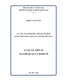 Luận án Tiến sĩ Quản lý kinh tế: Các yếu tố ảnh hưởng đến quyết định đi du lịch nước ngoài của người Việt Nam