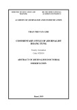 Abstract of journalism Doctoral dissertation: Commentary style of journalist Hoang Tung