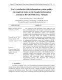 User’s satisfaction with information system quality: An empirical study on the hospital information systems in Ho Chi Minh City, Vietnam