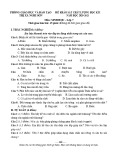 Đề thi học kì 1 môn Sinh học 7 năm 2020-2021 có đáp án - Phòng GD&ĐT thị xã Nghi Sơn