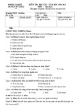 Đề thi học kì 1 môn Sinh học 7 năm 2020-2021 có đáp án - Trường THCS Yên Hòa
