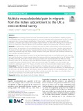 Multisite musculoskeletal pain in migrants from the Indian subcontinent to the UK: A cross-sectional survey