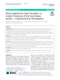 Novel implant-free loop Tenodesis vs. simple Tenotomy of the long biceps tendon - a biomechanical investigation