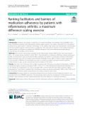 Ranking facilitators and barriers of medication adherence by patients with inflammatory arthritis: A maximum difference scaling exercise