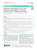 Prevalence and incidence rate of lowerextremity tendinopathies in a Danish general practice: A registry-based study