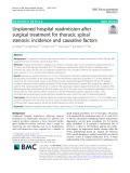 Unplanned hospital readmission after surgical treatment for thoracic spinal stenosis: Incidence and causative factors
