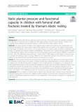 Static plantar pressure and functional capacity in children with femoral shaft fractures treated by titanium elastic nailing