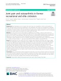 Joint pain and osteoarthritis in former recreational and elite cricketers