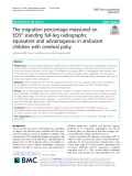 The migration percentage measured on EOS® standing full-leg radiographs: Equivalent and advantageous in ambulant children with cerebral palsy