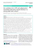 Are cytokines (IL-6, CRP and adiponectin) associated with bone mineral density in a young adult birth cohort