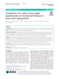 Comparison of a video versus paper questionnaire on functional limitation in lower limb osteoarthritis