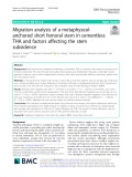 Migration analysis of a metaphysealanchored short femoral stem in cementless THA and factors affecting the stem subsidence