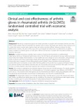 Clinical and cost effectiveness of arthritis gloves in rheumatoid arthritis (A-GLOVES): Randomised controlled trial with economic analysis
