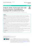 Predictive ability of pharyngeal inlet angle for the occurrence of postoperative dysphagia after occipitocervical fusion