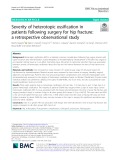 Severity of heterotopic ossification in patients following surgery for hip fracture: A retrospective observational study