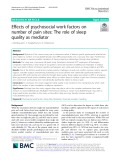 Effects of psychosocial work factors on number of pain sites: The role of sleep quality as mediator