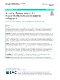 Accuracy of planar anteversion measurements using anteroposterior radiographs