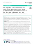 The impact of patient preferences and costs on the appropriateness of spinal manipulation and mobilization for chronic low back pain and chronic neck pain