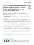 Footprint coverage comparison between knotted and knotless techniques in a single-row rotator cuff repair: Biomechanical analysis