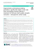 Augmentative antirotational plating provided a significantly higher union rate than exchanging reamed nailing in treatment for femoral shaft aseptic atrophic nonunion - retrospective cohort study