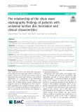 The relationship of the shear wave elastography findings of patients with unilateral lumbar disc herniation and clinical characteristics