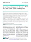 Clinical characteristics and role of wholebody bone scan in multifocal osteonecrosis